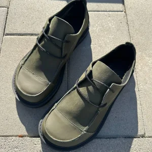 Wide Toe Box Leather Sneakers Handmade Women Suede